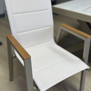 Double layered armrest mesh chair( White/Grey)